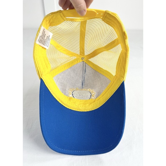 Corona Extra Cerveza Mexican Beer Logo Mesh Trucker Snapback Hat Cap Blue Yellow - Picture 6 of 7